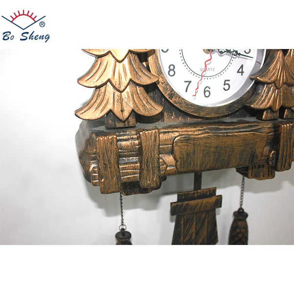 Whole Point Out Window Time Muted Bronze  Wall Clock Living Room Creative Wall Clock Antique Cuckoo Wall Clock