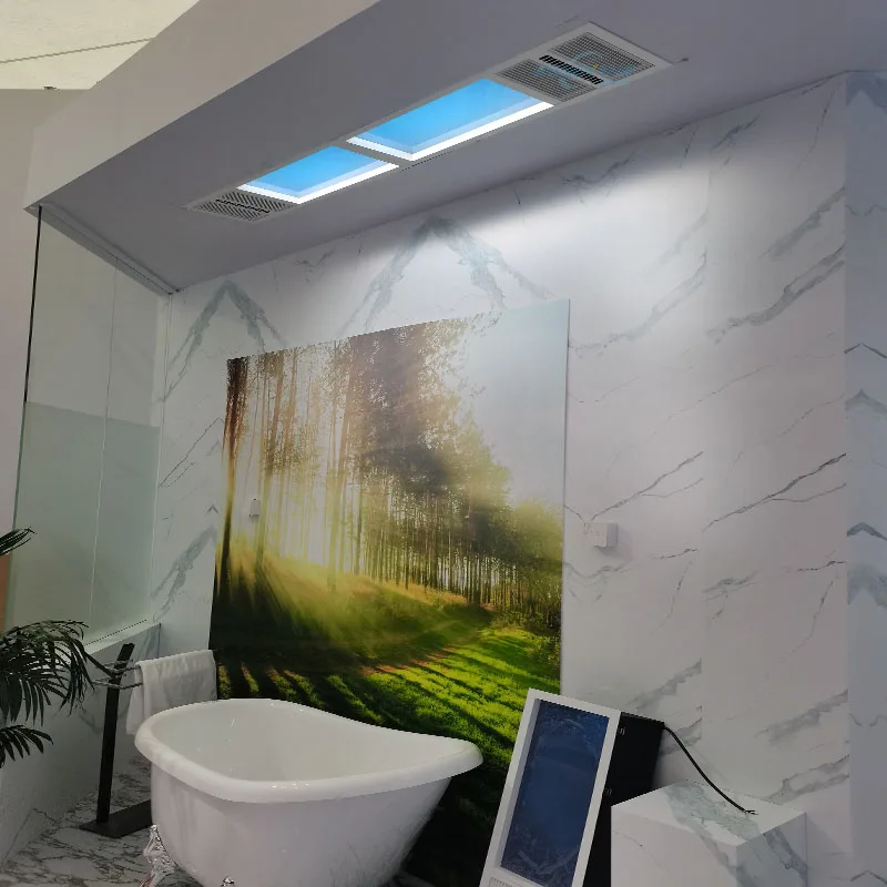 Artificial Sunlight LED Skylight Circadian Exhaust Fan Blue Sky Smart Home Ceiling Panel Light With Bathroom Master