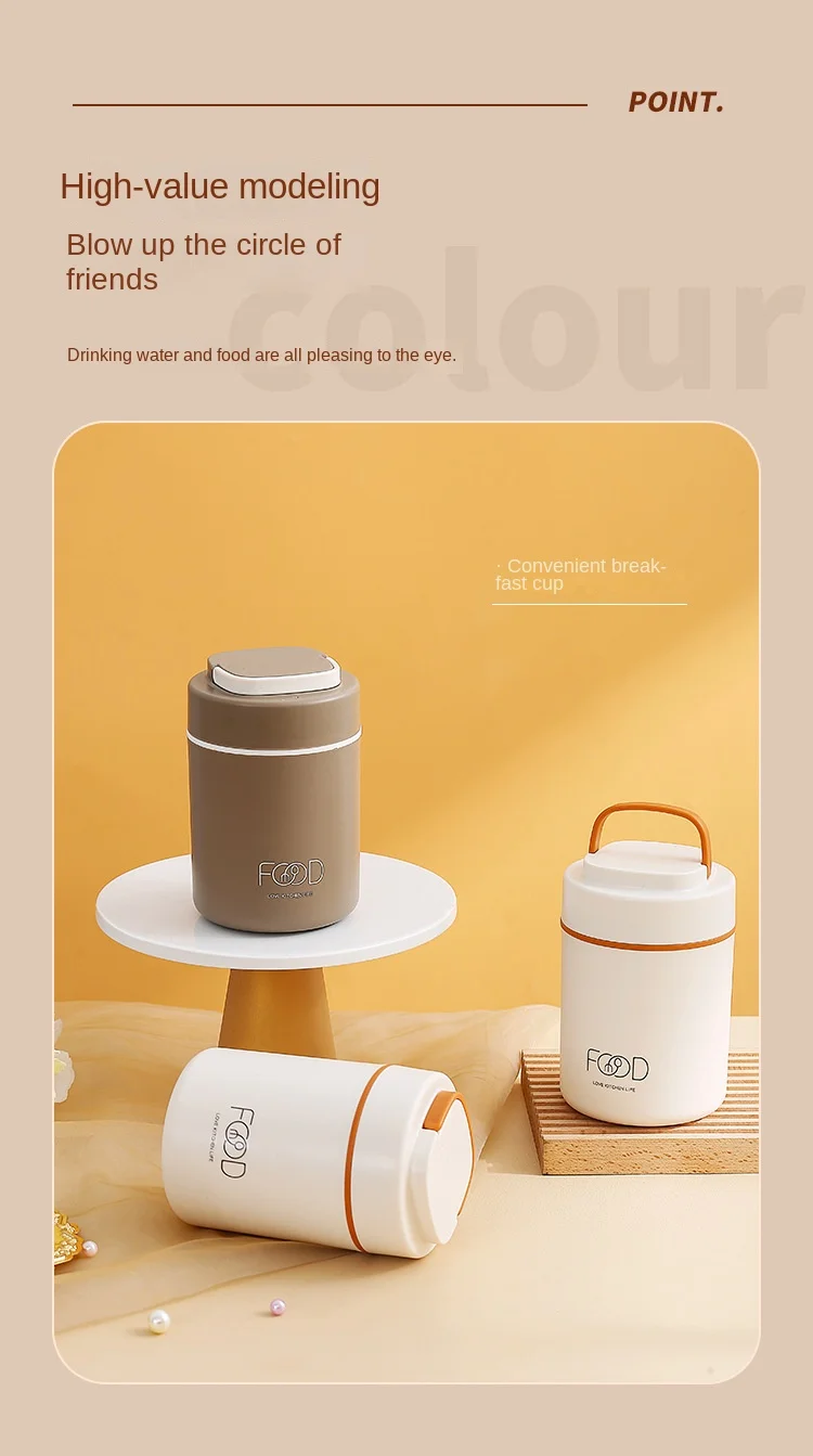 Mini Porridge Stainless Steel Breakfast Cup Insulation Portable Small Insulated Barrel Soup Box Soup Pot Coffee Bento Box