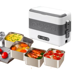 Large 4L Capacity Multi-Functional Portable Office Worker Food Heater Electric Lunch Box Intelligent Plug-In Household