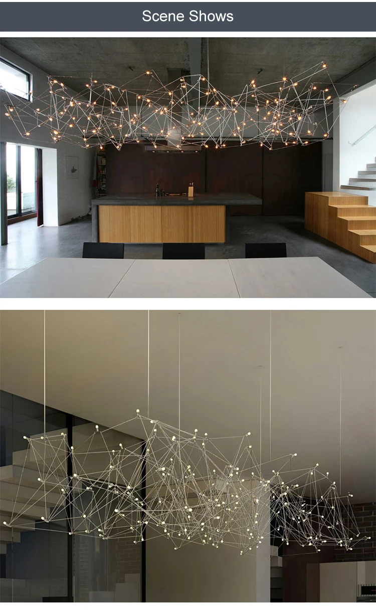 New Model Hotel Villa Decoration Artistic Style Chromed Modern LED Pendant Lamp
