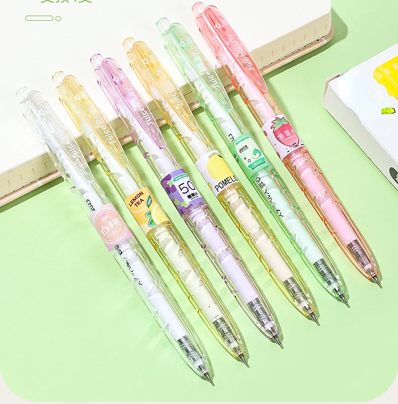 Creative Juice Party Gel Pen Cartoon Student Signature Pen Set 6 Pieces ...