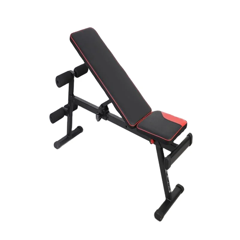 Sit-up Bench Foldable Fitness Dumbbell Bench Press Home Adjustable Bird Fitness Chair No Space Color : Red, Size : 115 * 45cm 