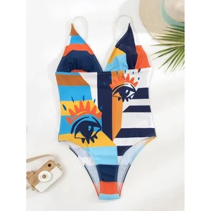 JSN New Tendy Sling Bikini Beachwear Demon Blue Eyes Monokini Bathing Suit Pattern Swimwear Sexy Women Swimsuit
