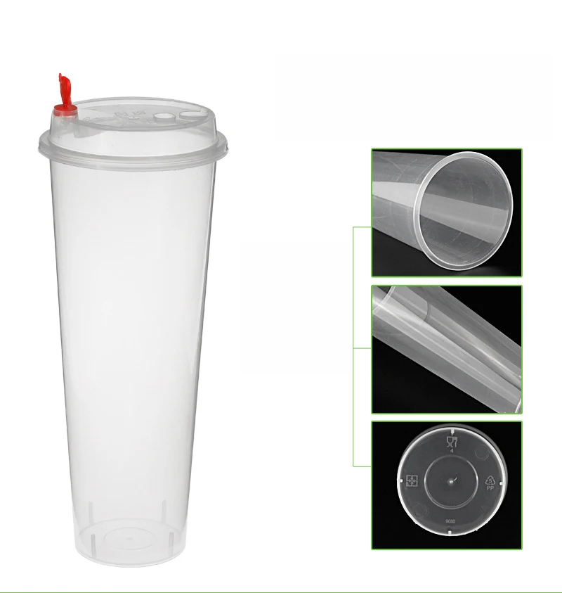 China manufacturer custom printing logo clear PP disposable plastic drink milk tea cup coffe juice cup with lids