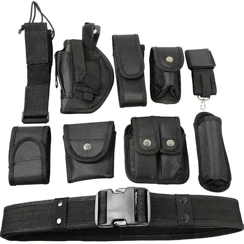 Premium Sport Enthusiasts Tactical Belt with Commonly Pouches Heavy Duty Training Belt Security Hunting Gear Waist Belts