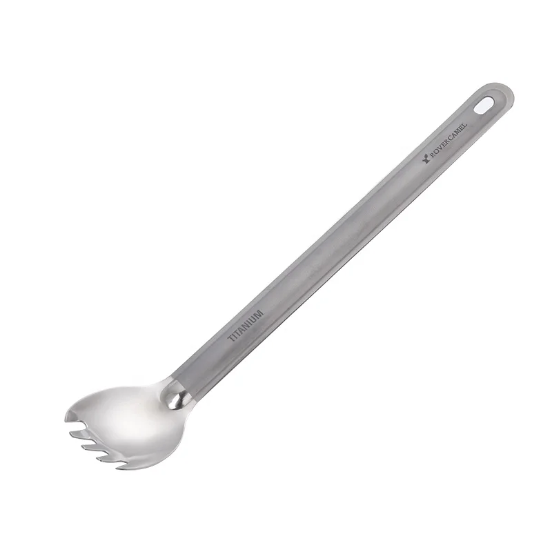 Ti Artisan Titanium Spoon Fork Set Extended Light Soup Spork for Outdoor Camping Tableware