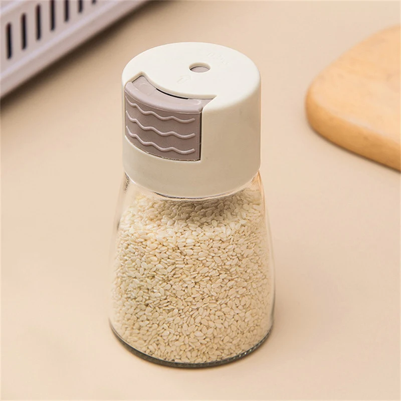 Quantitative Salt Shaker With Press Design, Kitchen Seasoning Jar