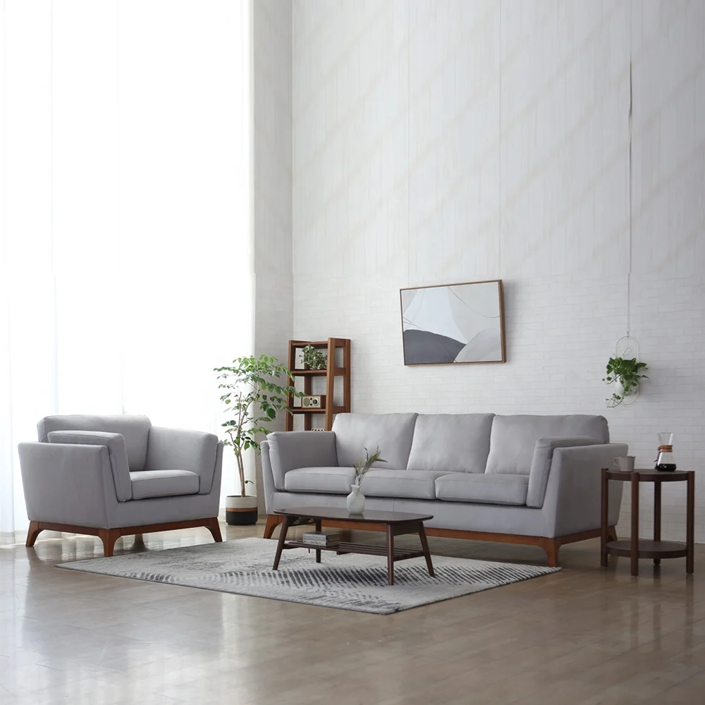 Pesanan Kustom Kilang Kain 2 3 Dudukan Sofa dan Kerusi Tunggal Seater Sofa