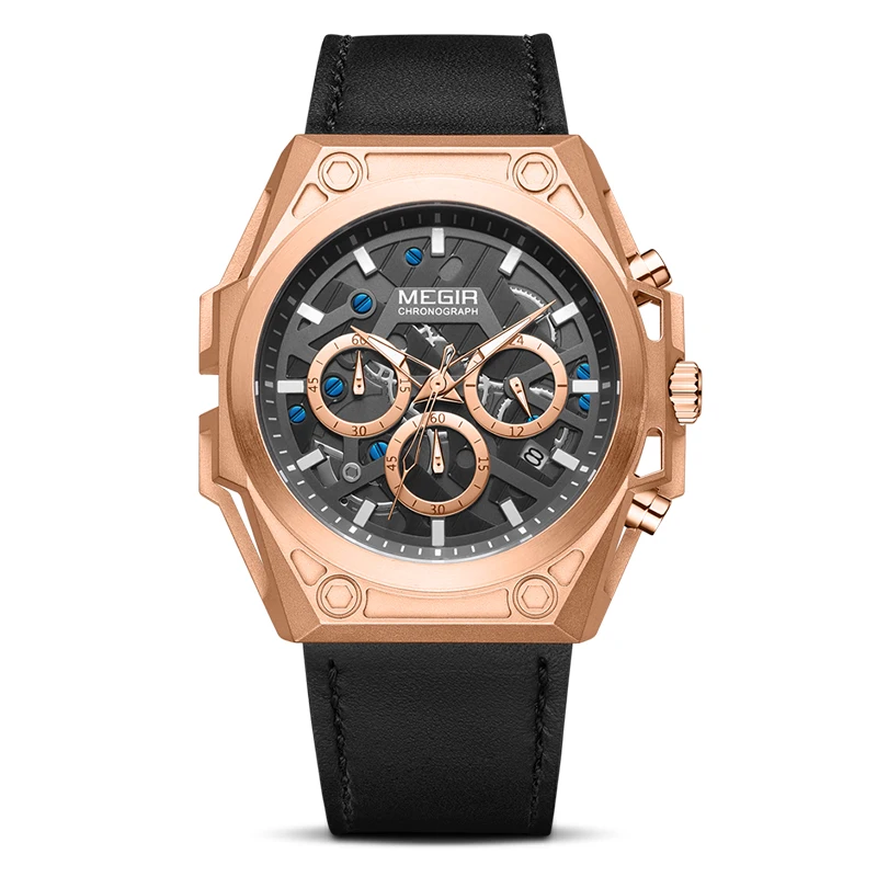 Relojes Hombre Megir 4220 Stainless Steel Chronograph Watches