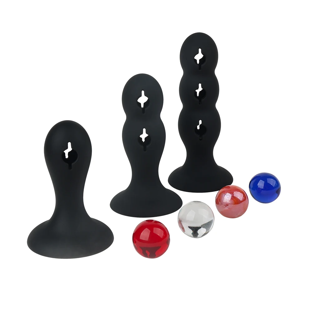 Silicone Anal Plug Glass Ball Inside Butt Beads Sex Toys for Women Men Gay Clitoral Massager G Spot Stimulation Muscles Trainer