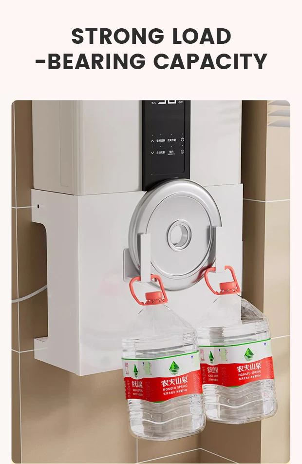 Gas Water Heater Pipe Cover White Kitchen Wall Mounted Decorative Shelf