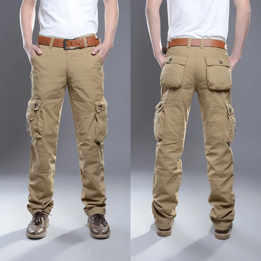 100% Cotton Six Pockets' Zipped Custom Wholesale Men's Trousers Cargo Pants Used Multi Pocket Cargo Pants for Men