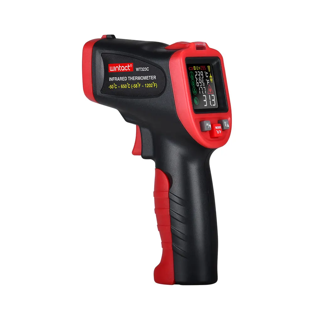 WINTACT WT323C Measure Temperature Gun Industrial Digital LCD  Laser Temperature Gun China Manufacturer Laser Pyrometer