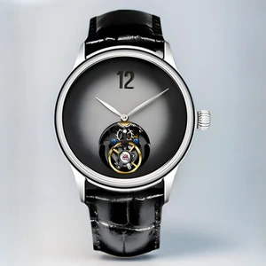 OEM Custom Logo Leather Strap Stainless Steel Manual Mechanical Watches Elegant Luxury Hollow Out Tourbillon Men's Watch