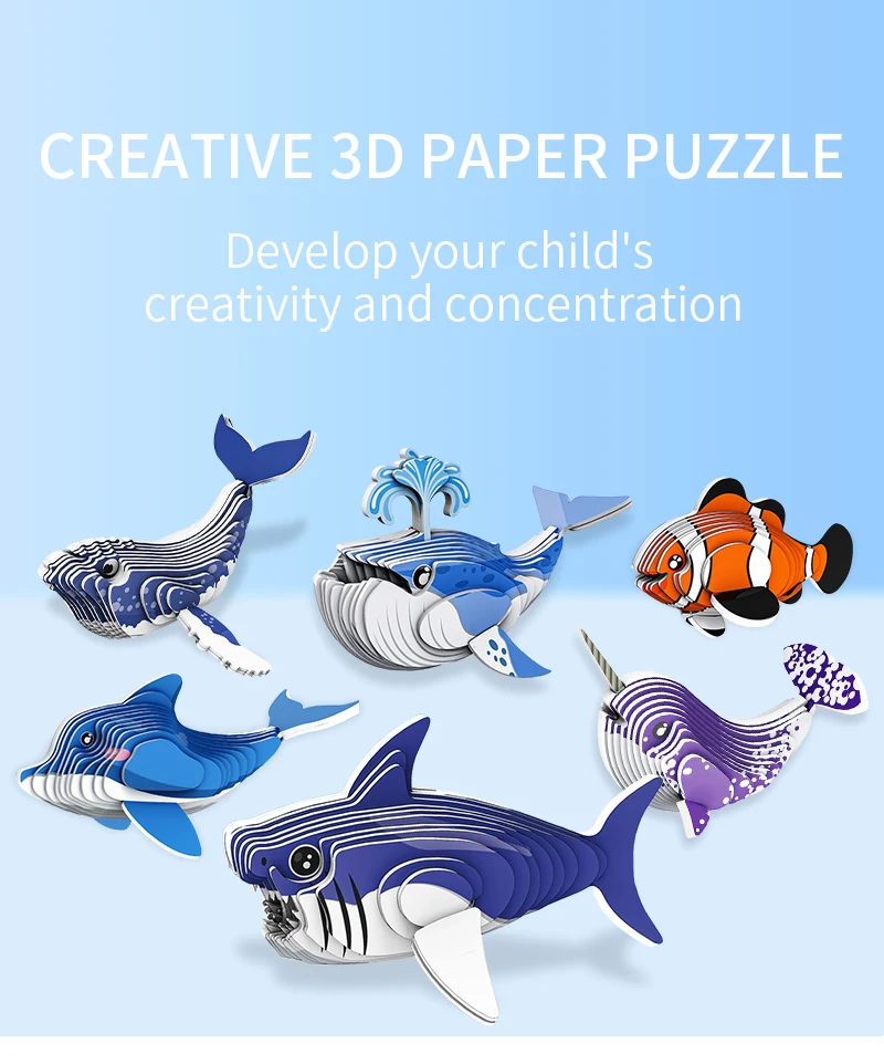 2025 Factory Customized Mini Jigsaw Puzzle & Games Collection Educational Toys Small Cardboard  Animal 3d Paper Puzzle for Kids