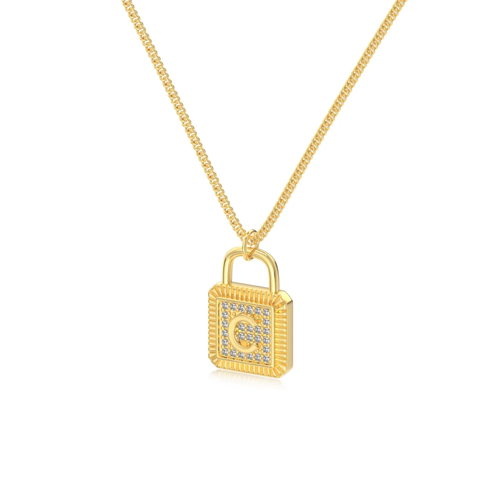 KAKODIY 925 Sterling Silver High End Boutique Jewelry for Women Wedding Engagement 26 Letter Lock Pendant Necklace detail 7