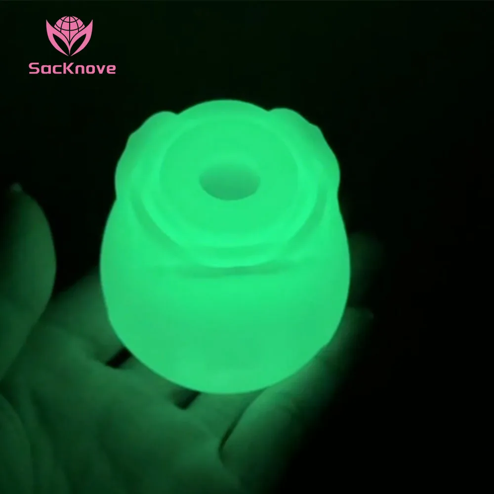 Sacknove Adult Female Magnetic Glowing Sucking Rose Sex Toys