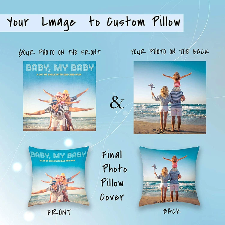 Factory Custom Throw Pillow Covers Linen Polyester Cotton Digital
