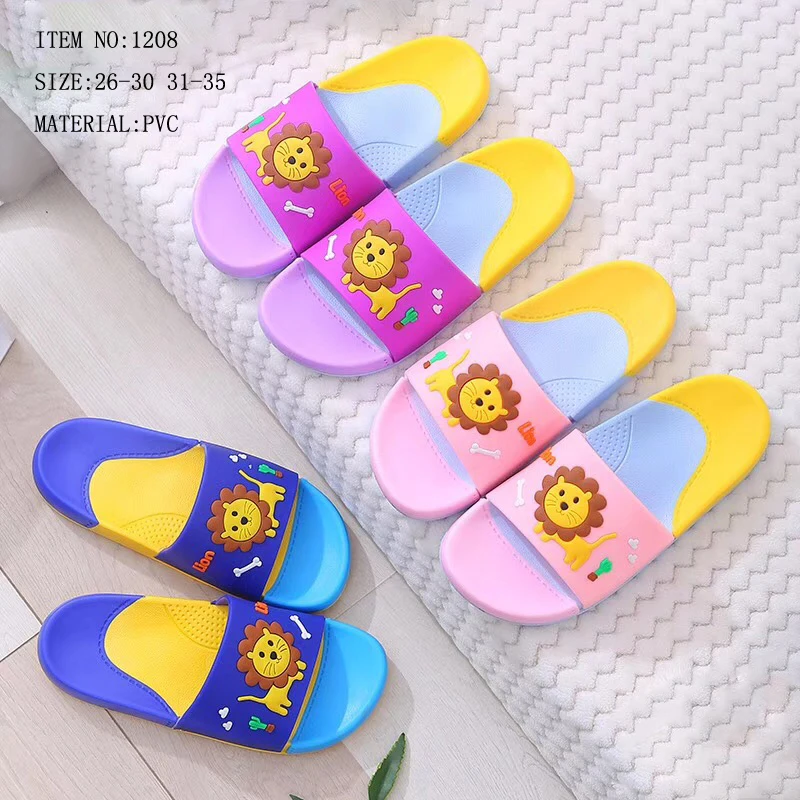 
Тапочки детские пластиковые с принтом, мягкие Нескользящие, с логотипом, домашние тапочки, карамельные цвета 