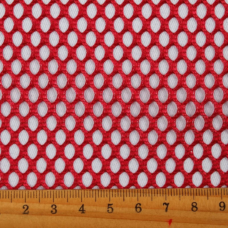 Полиэстеровая трикотажная прочная сетчатая ткань 100D с большим отверстием для глаз, для вязания детского манежа и сумок, карманная Полиэстеровая ткань для продажи