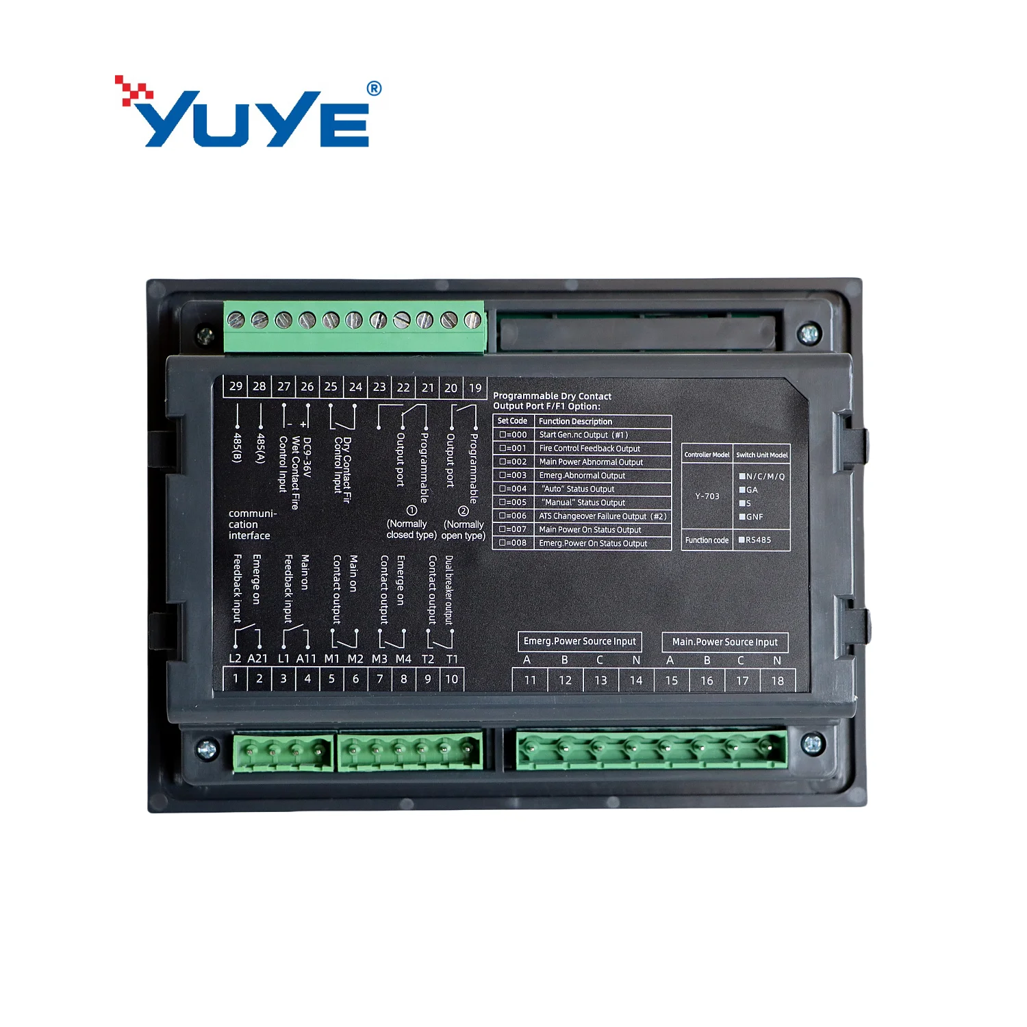 YUYE 703 ATS Generator Controller Dual Power Switch Controller Remote Control Module