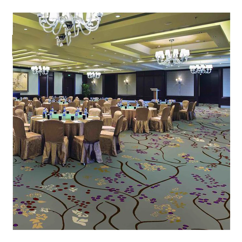 Customized Design Luxury Thick Carpet Tiles for Hotel Restaurant Classic 80%Wool 20%Nylon Axminster Carpet for Casino Ball Room