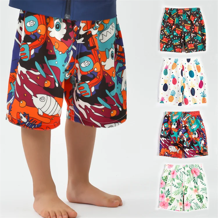 Summer Kids Cartoon Animal Floral Boy Pants Beach Shorts Boys Swim Trunks Swimming Brief For Men