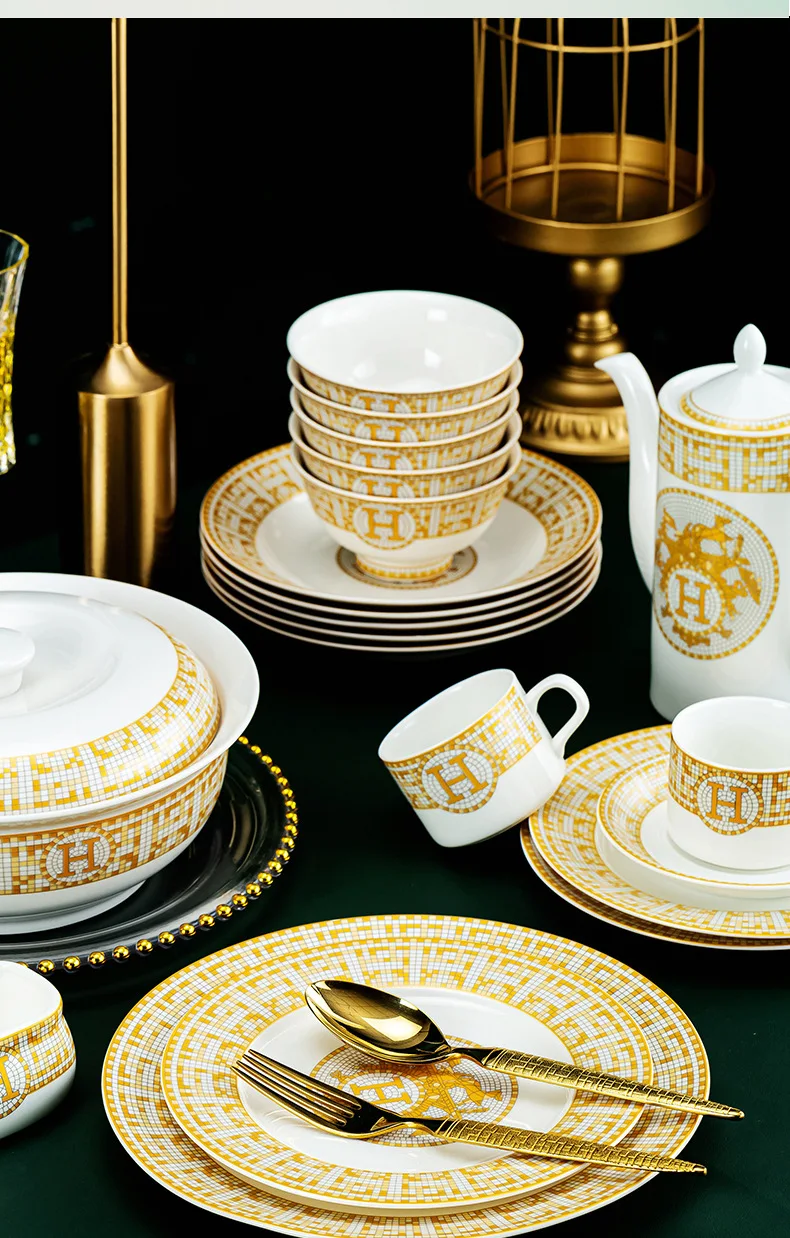 Tableware Set European Style Ceramic Dinnerware And Plate Coffee Set