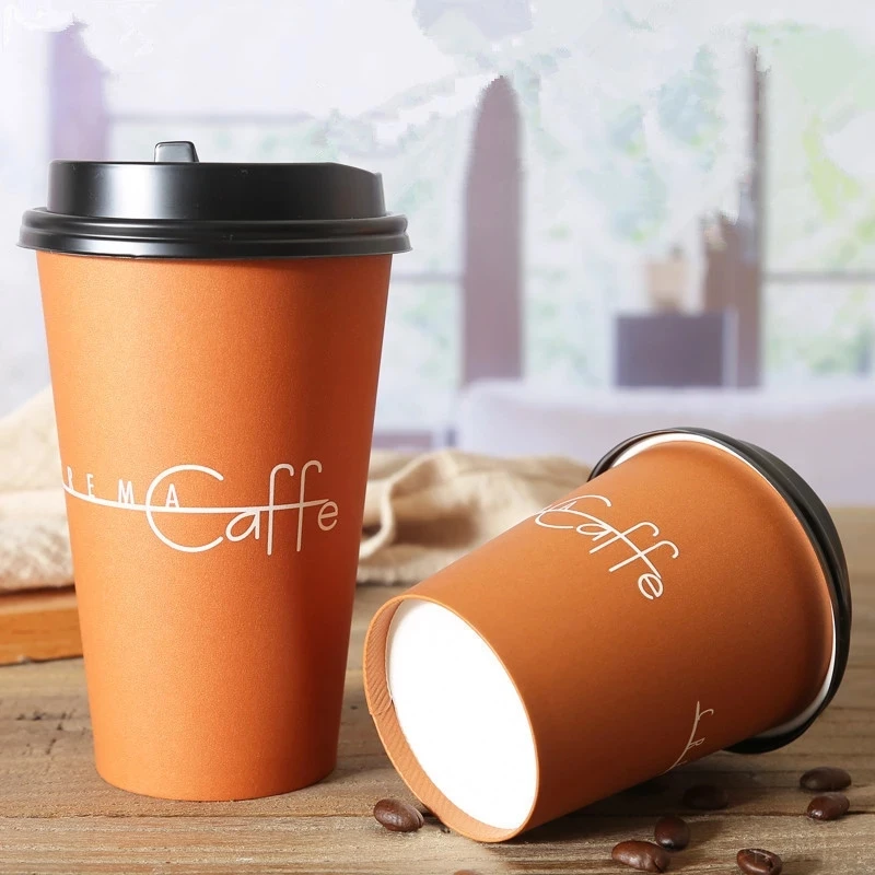 16oz Biodegradable Cup Rippled Paper Cups For Coffee Tea And Cold Drinks