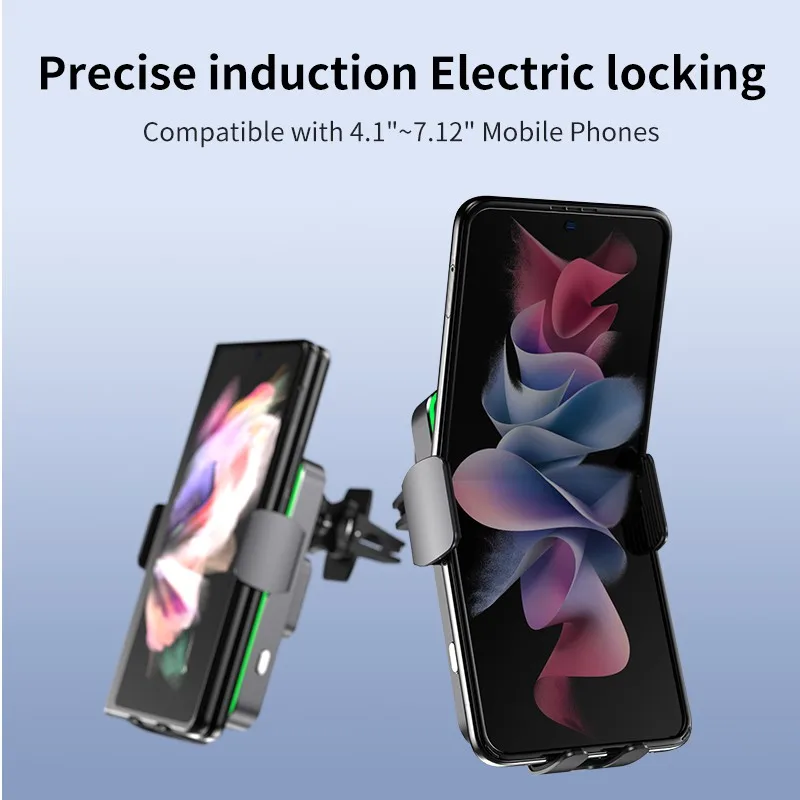 Factory Direct Sales High Quality Double Coil Wireless Car Charger Vent Bracket Wireless Charger for Mobile Phone