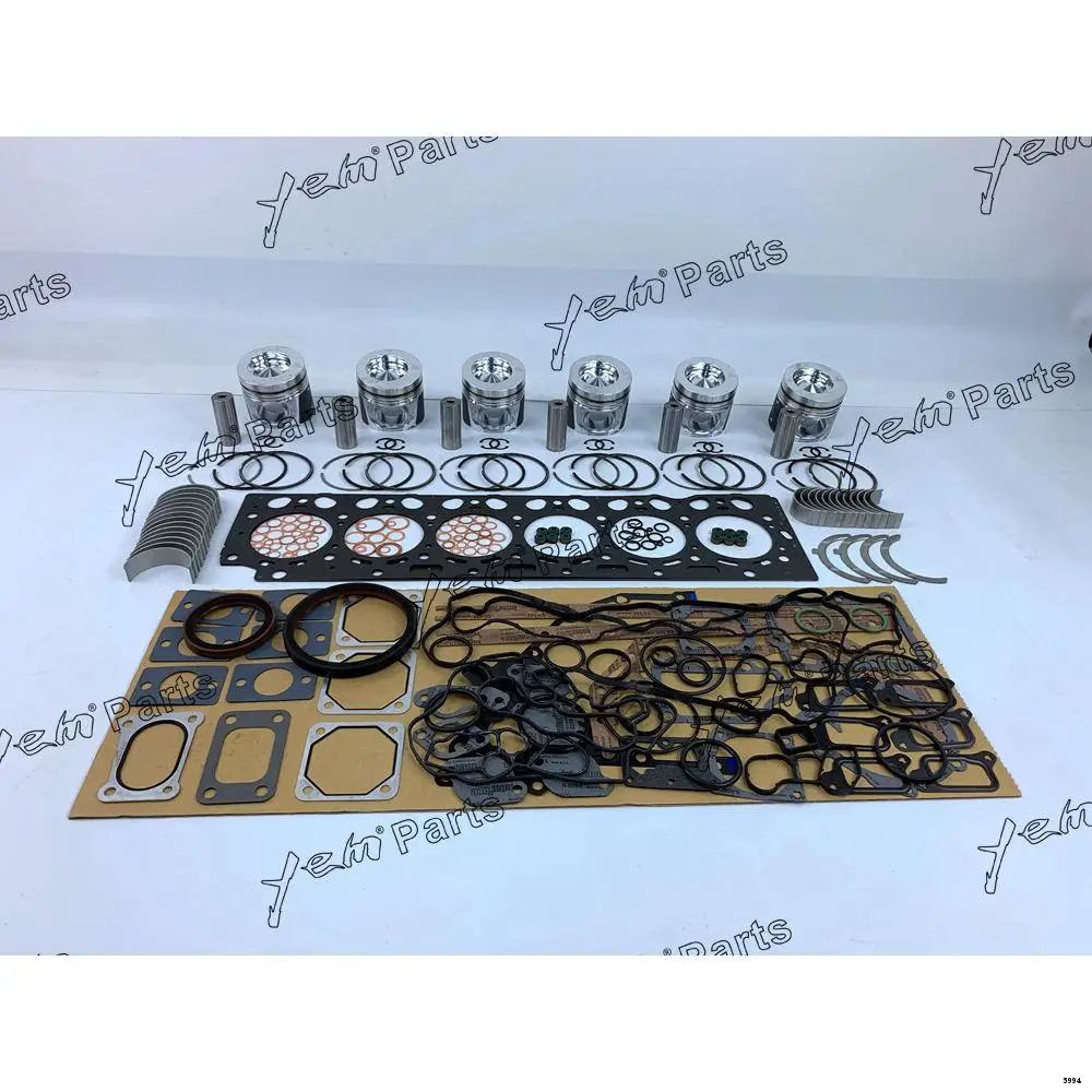 D6E Rebuild Kit With Piston Ring Cylinder Gaskets Piston Bearings for Volvo