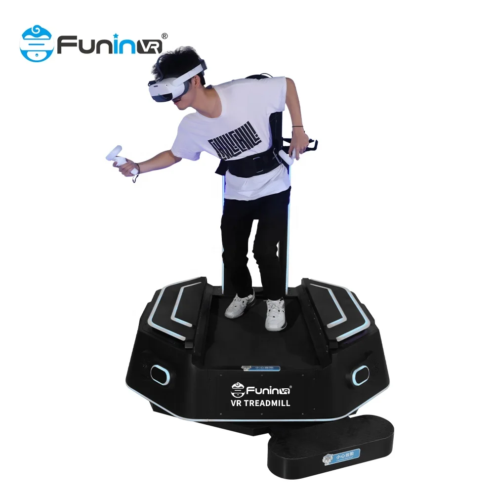 9D Vr Shooting Game 360 Degree 9D Vr Standing Platform Walker Treadmill Vr  Walking