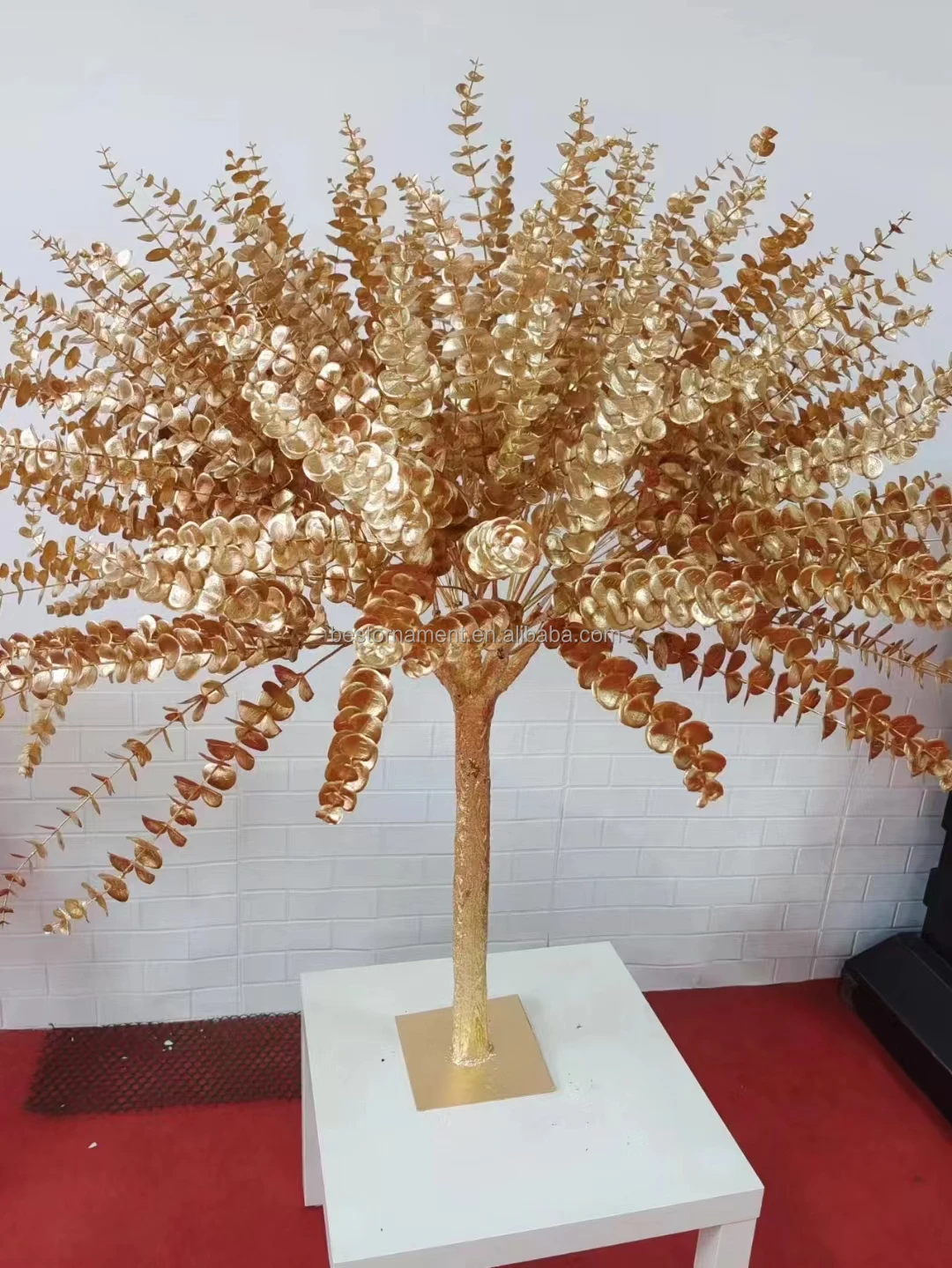 Artificial Golden Leaves Wedding Wishing Tree Table Centerpiece Decor ...