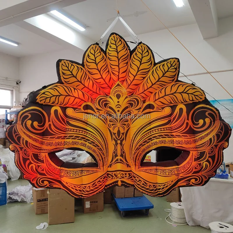 Jenor Customize Inflatable Pink Mask Inflatable Mark Balloon for Masquerade Decoration