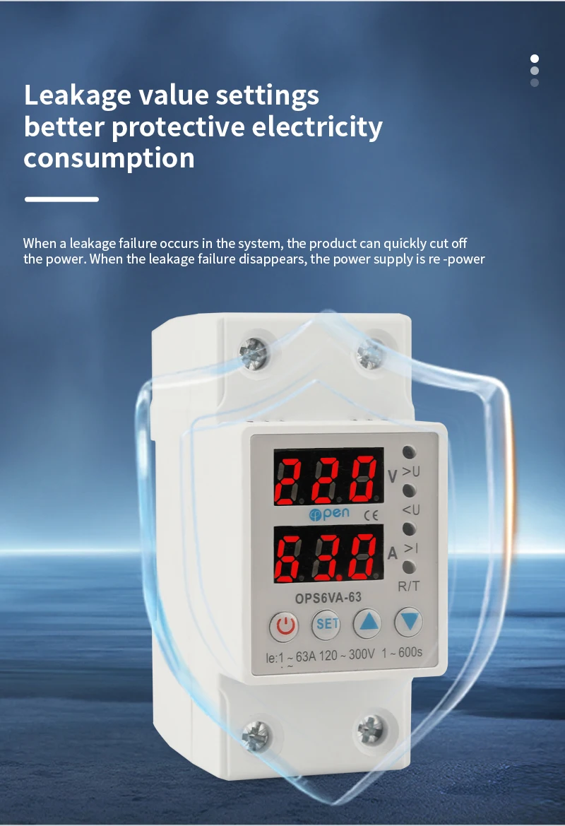 Relè Di Protezione Sottosopra Tensione 220V 40A - Display Duale Per Din Rail - Foto 3