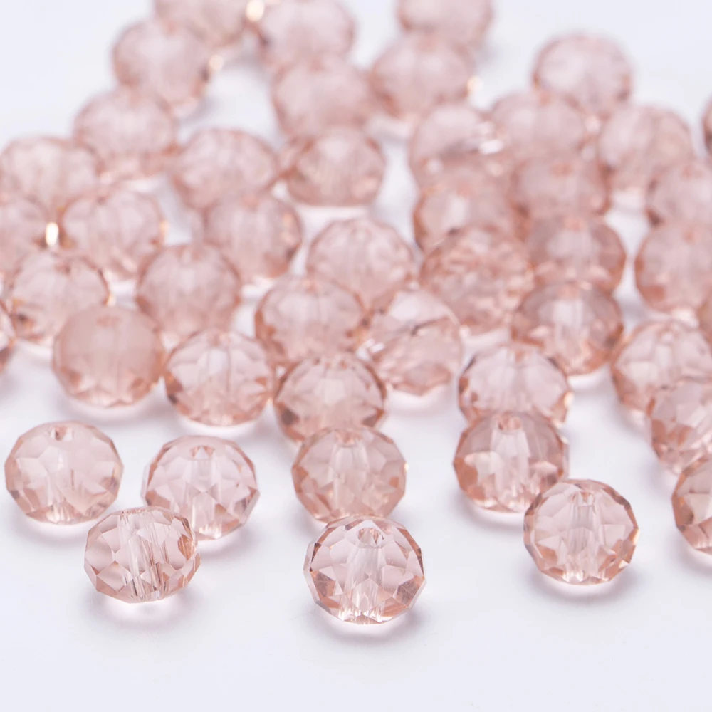 10 mm Rondelle-Glasperlen Wasserrot, Originalfarben, facettierte runde Perlen für Schmuckherstellung und DIY-Handarbeiten