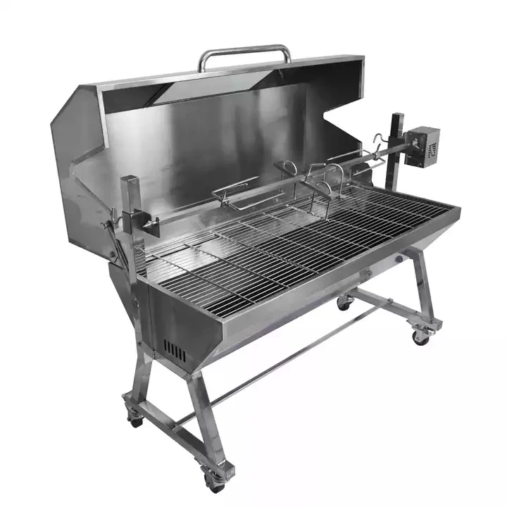 115cm Large Outdoor Stainless Steel Hog Lamb Charcoal Barbeque Bbq