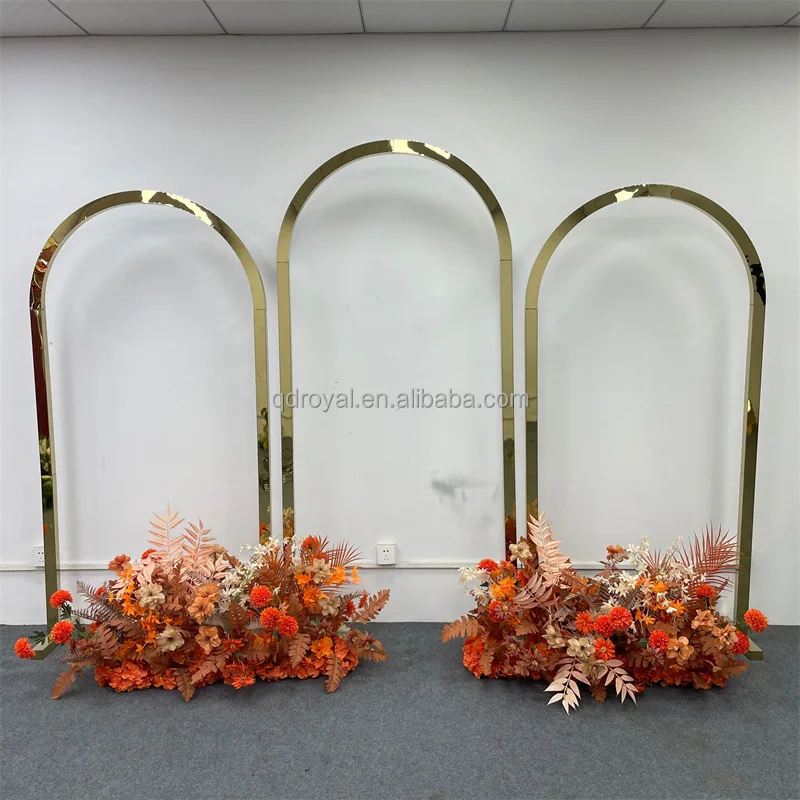 Wedding Arch With PVC and Metal Artificial Flower Entrance Arch for Wedding Decoration