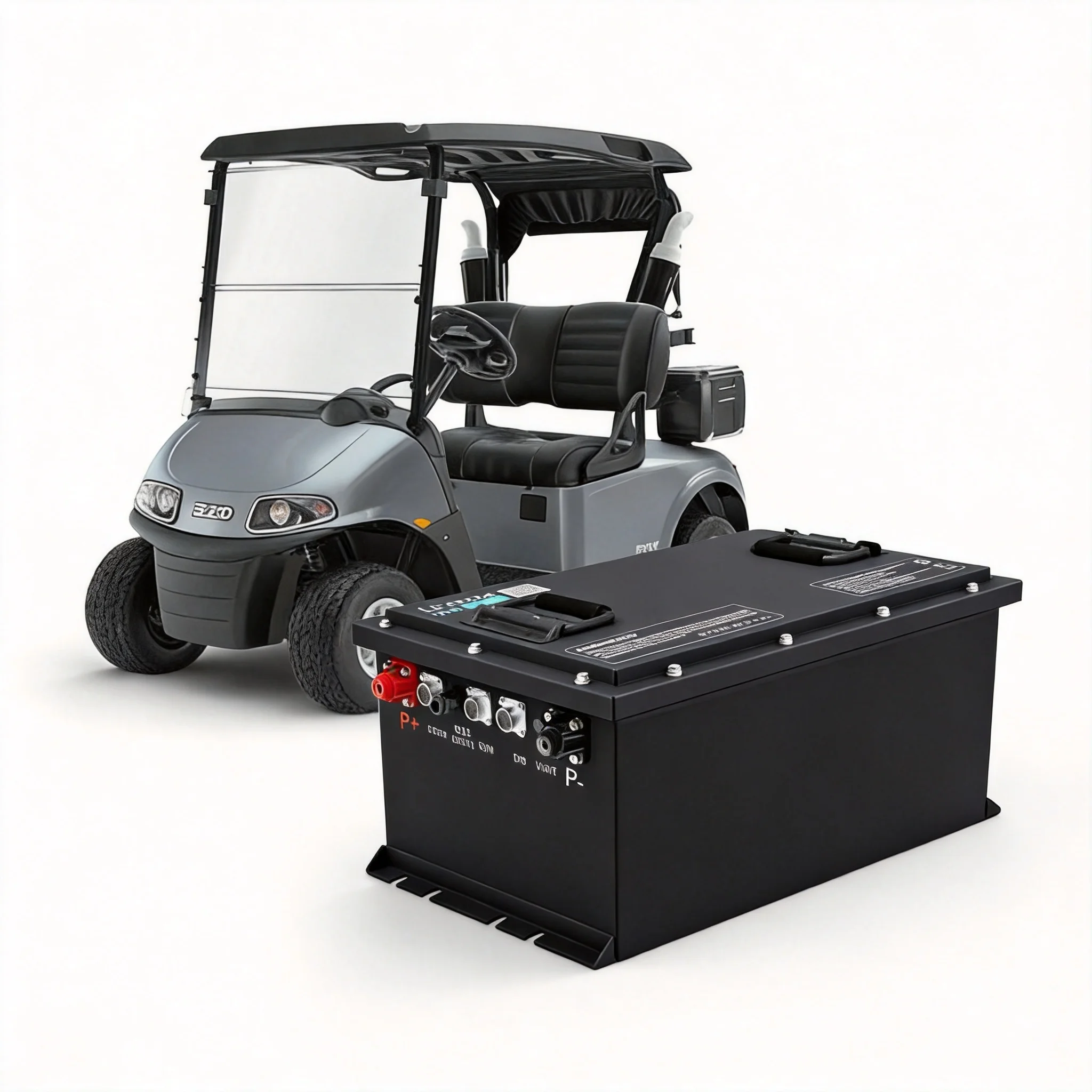 Tovární OEM baterie pro golfové vozíky LiFePO4, 48 V, 105 Ah, 51,2 V, 38,4 V, s Bluetooth, rozhraním RS485 a CAN, inteligentním BMS a maximálním vybíjecím proudem 400 A