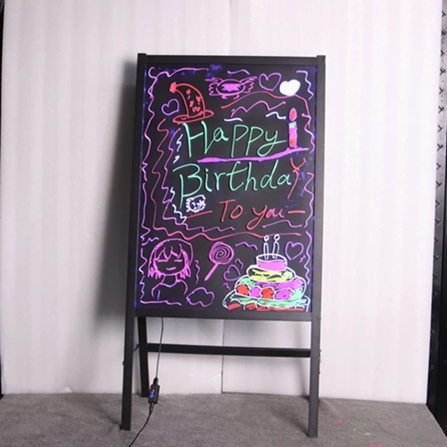 New Advertising  Display LED Drawing Writing Board Diy with Fluorescent Marker Pens Erasable LED Message Menu