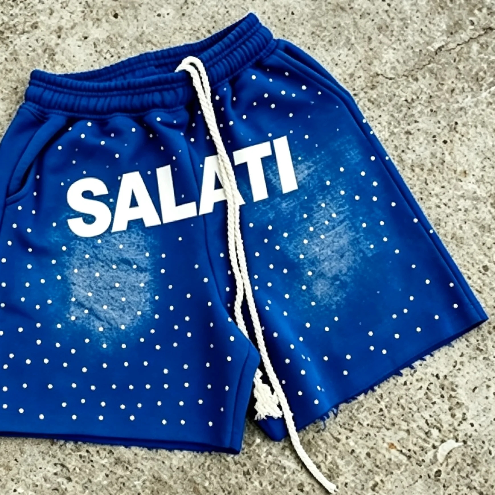 420Gsm Heavyweight Canvas Cotton Drawstring Five Point Men's High Waist Jogger Shorts Custom Foam Floral Print High End gallery 3