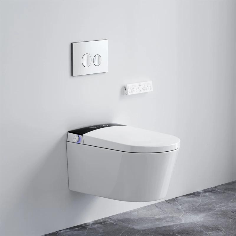 Wc Commodes Intelligente Toilette Bathroom  Tankeless Remote Automatic Flush Bowl Bidet One Piece Smart Mounted Wall Hung Toilet