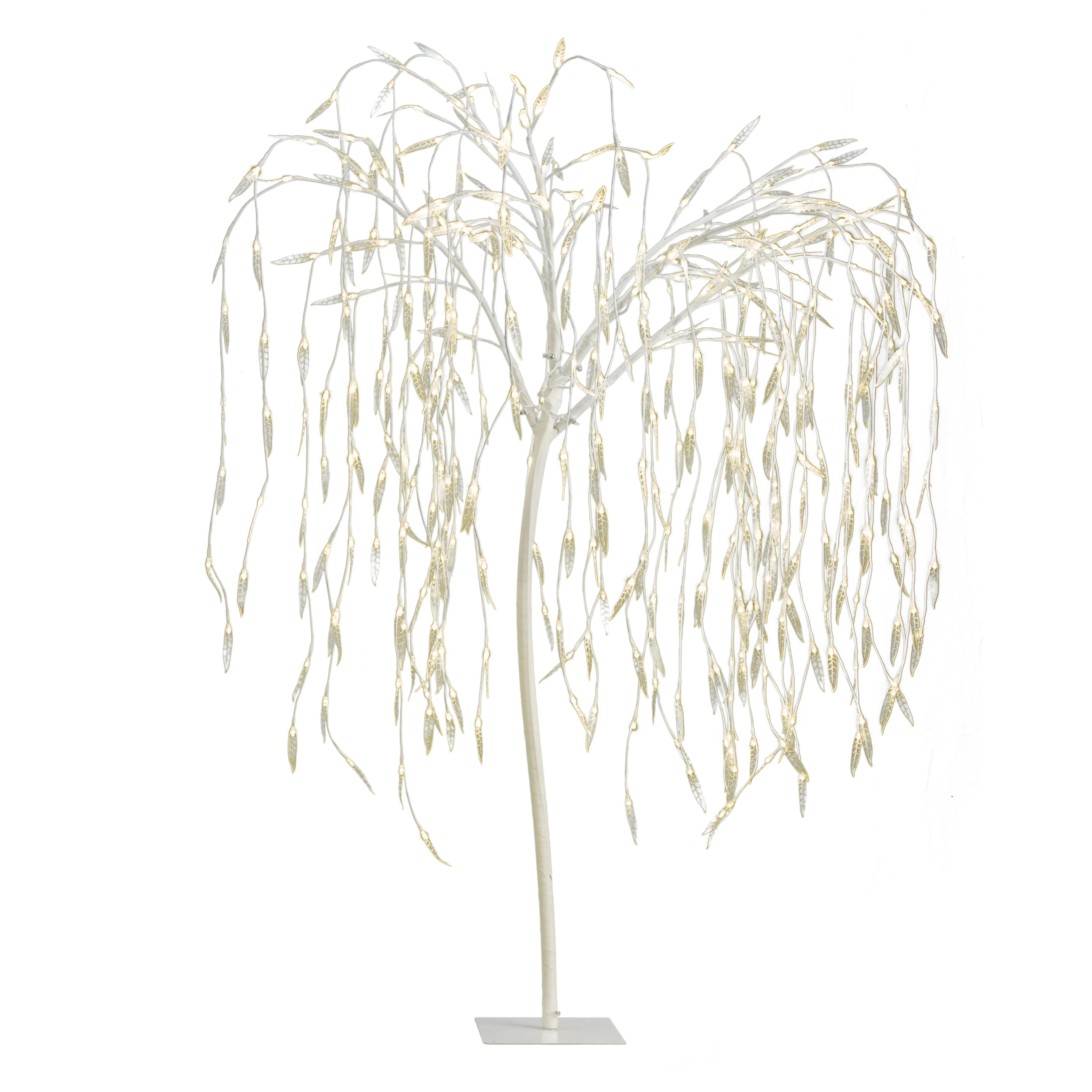 Outdoor Artificial 72IN 1.8M 384L Christmas Decorative Adaptor LED Lighted Willow Tree