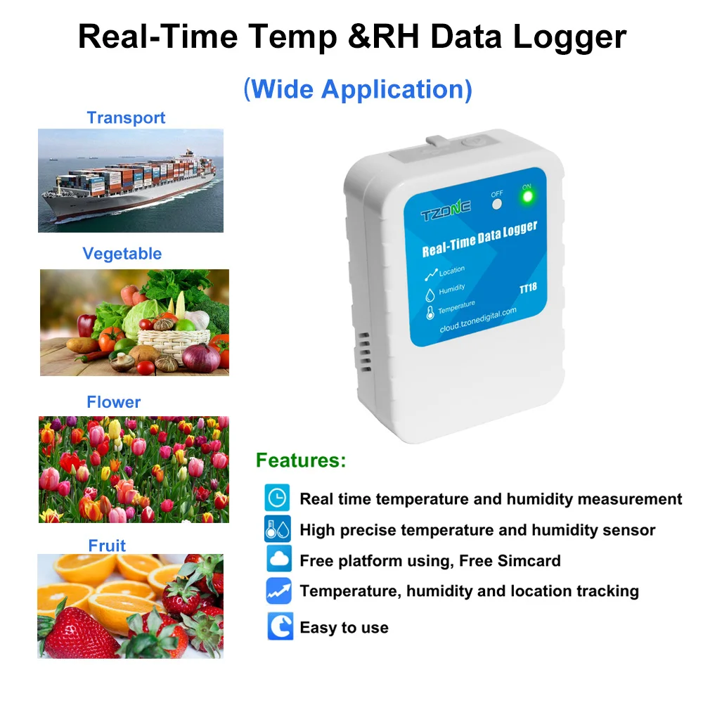 Refrigerated Use Gsm Temperature Monitoring Data Logger Food Truck Temperature Sensor