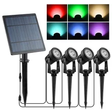 Shingel Outdoor Solar Garden Tree Lights IP65 Waterproof RGB Floor Mounted Lawn Lights for Home Villa Landscape Courtyard