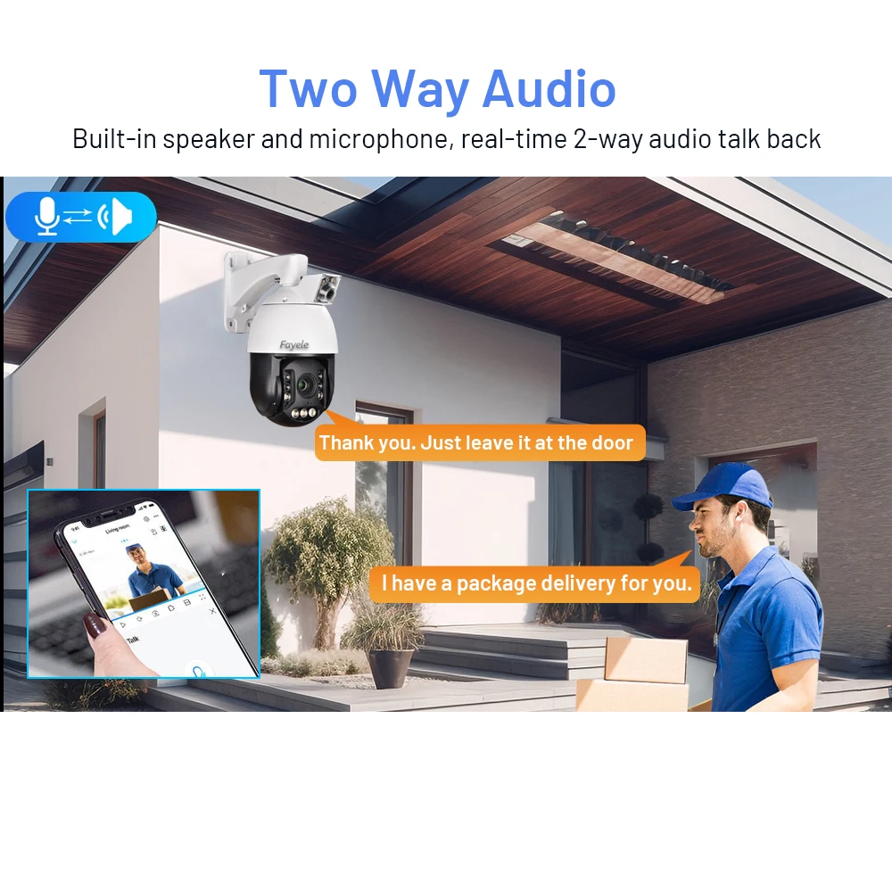 5MP Dual Lens Intelligent Smart Linkage PTZ Camera Humanoid Auto Tracking Full Color Night Vision POE High Speed Dome PTZ Camera