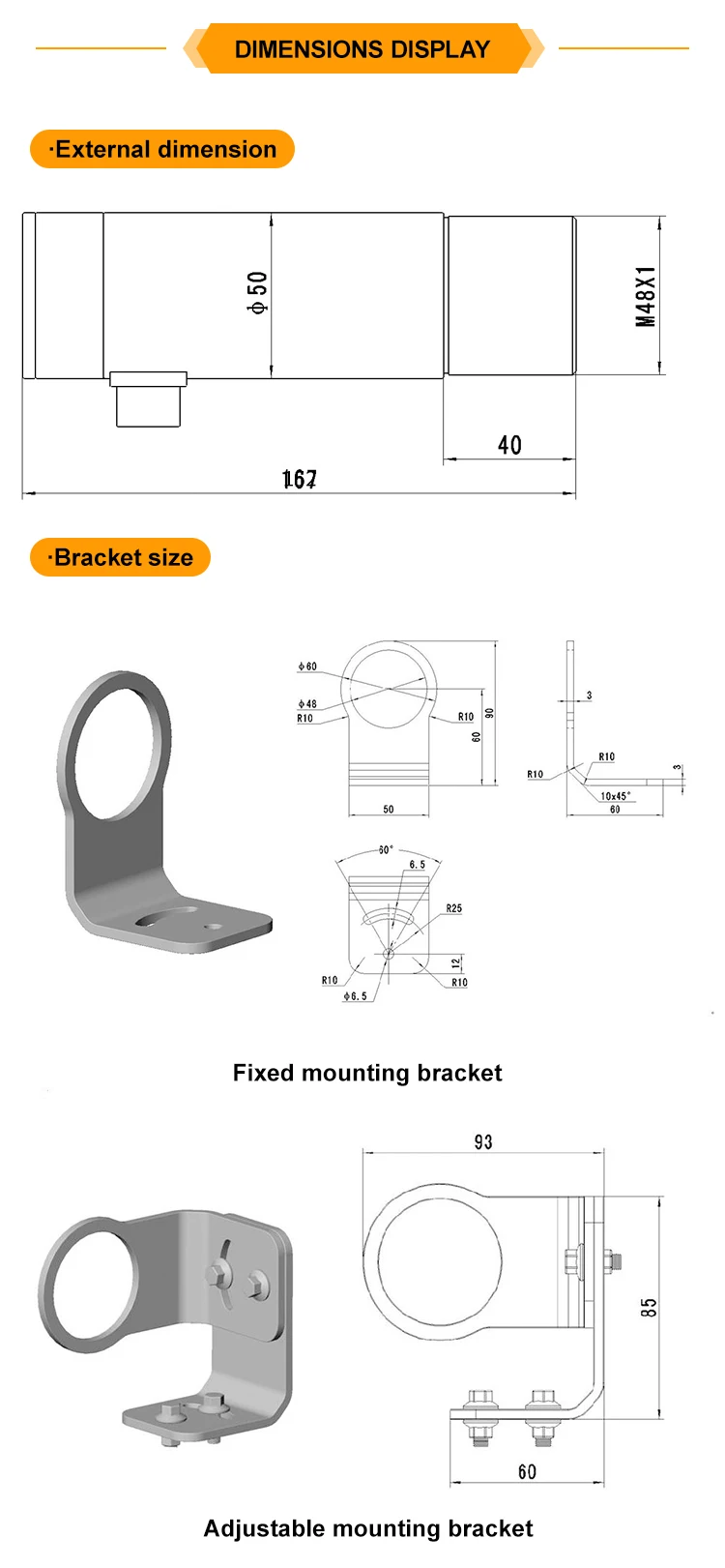 JSD-CL30120AR 300~1200℃ Measuring Aluminum Industrial Temperature Sensing Probe Infrared Temperature Sensor manufacture