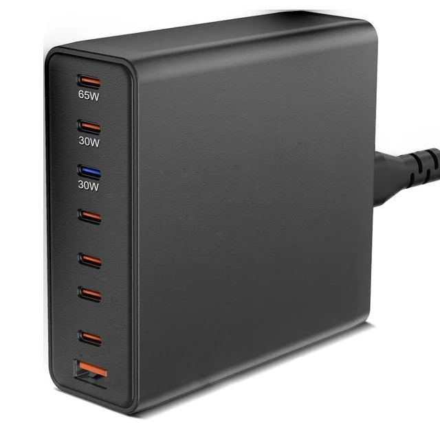 thumbnail image 2 of 200W 8-Port GaN Charging Station – 65W USB-C Laptop Charger, 4x USB-C & 4x USB-A Ports 2 of 10