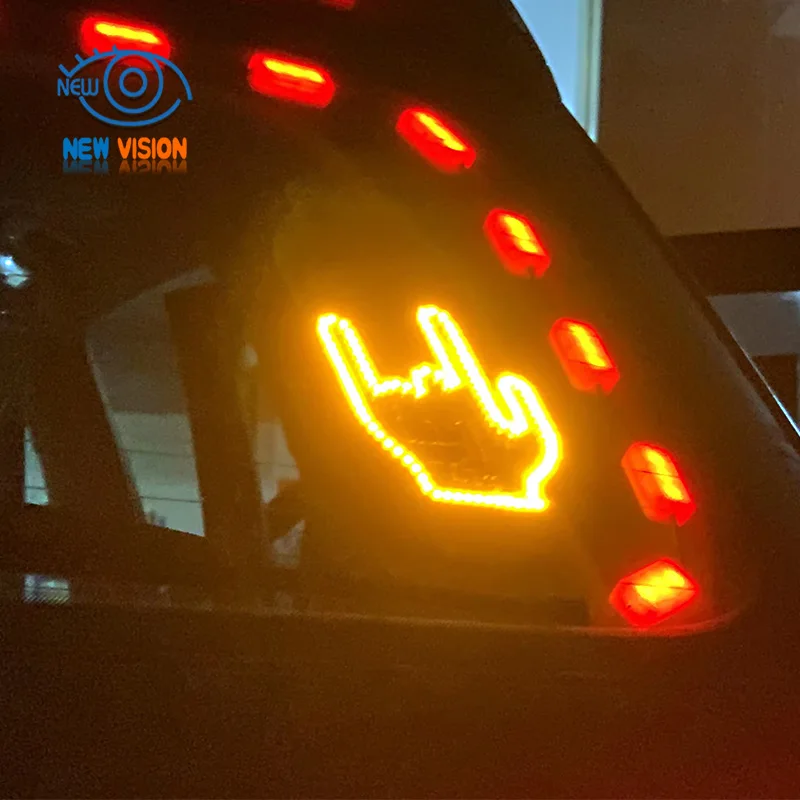 Lumière Doigt LED Pour Voiture Avec Télécommande - Geste Doigt D'honneur, Love Et Vague Amusante